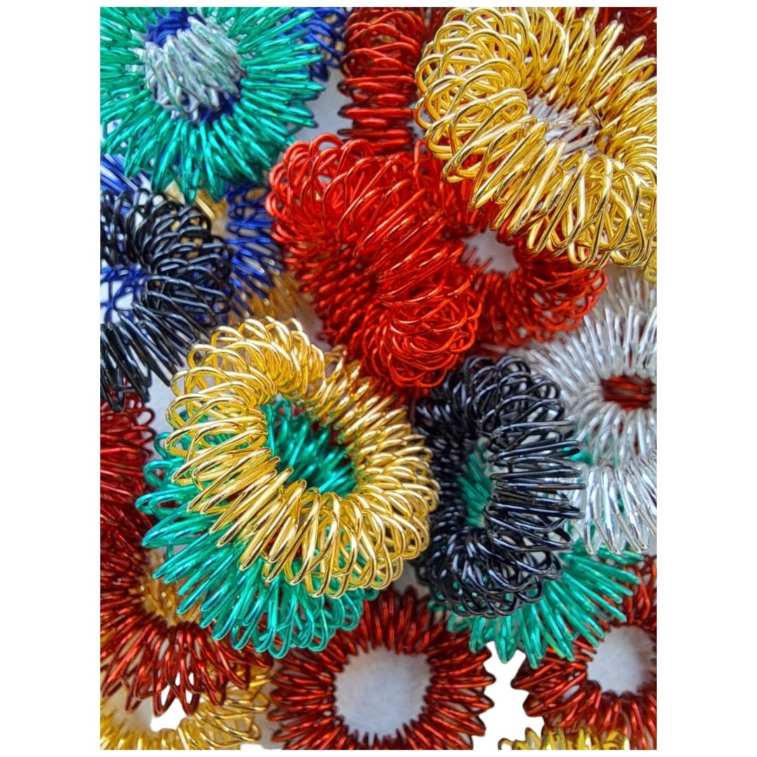 Fingermassagering, Fingerrullare, Akupressurring, 7, 20 eller 100 ringar