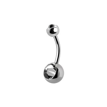 Baby banana barbell  (4x6 mm) - dubbla vita kristaller