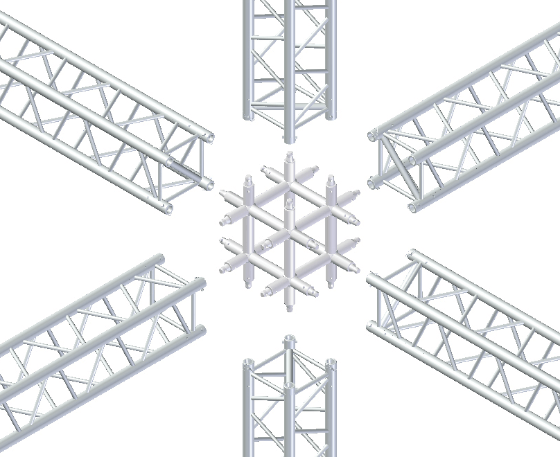 Connection box for trusses / 40 x 40 cm (various connectors) - 7