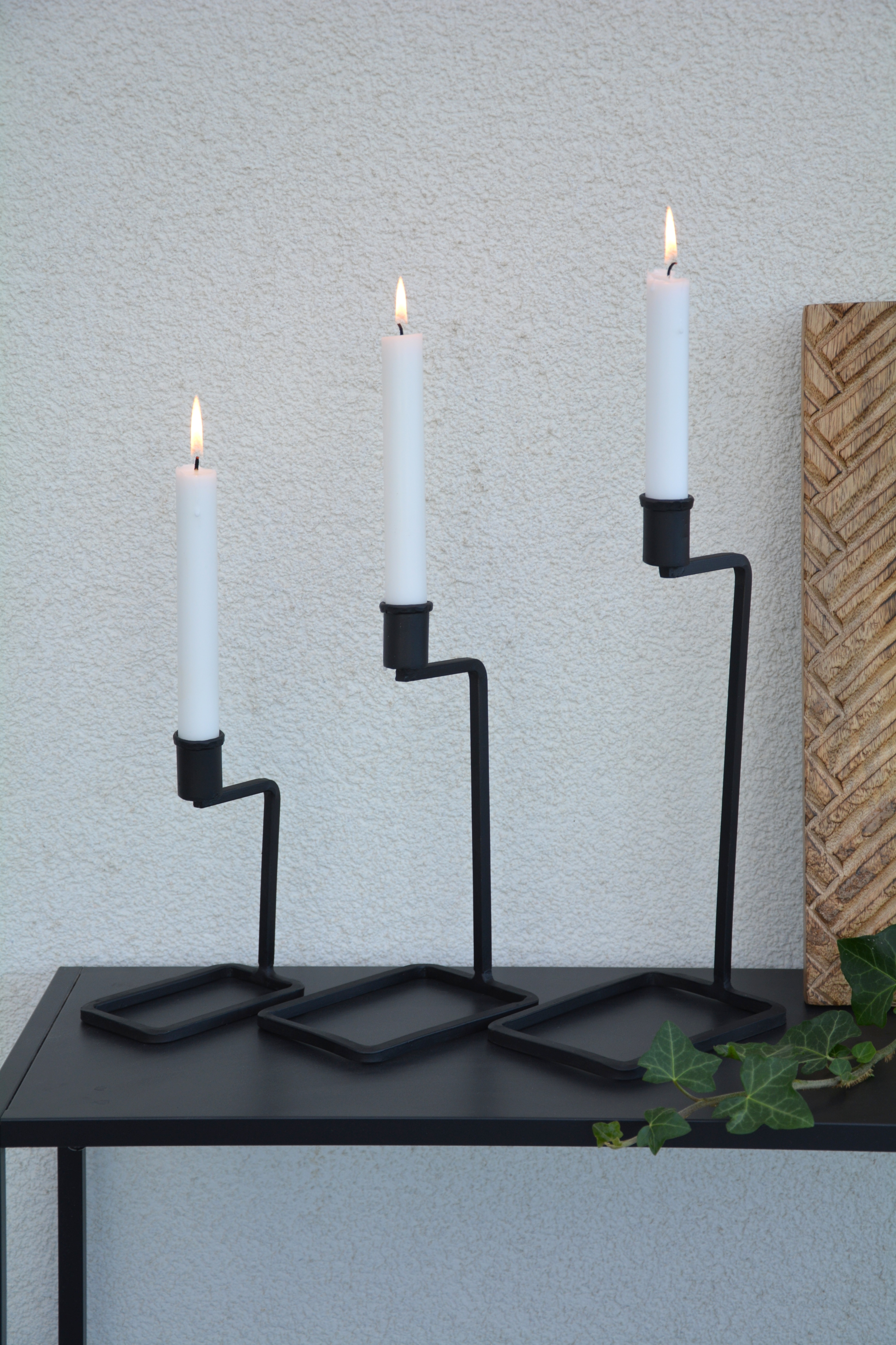 Ljusstake Svante svart smide 30 cm L - 4