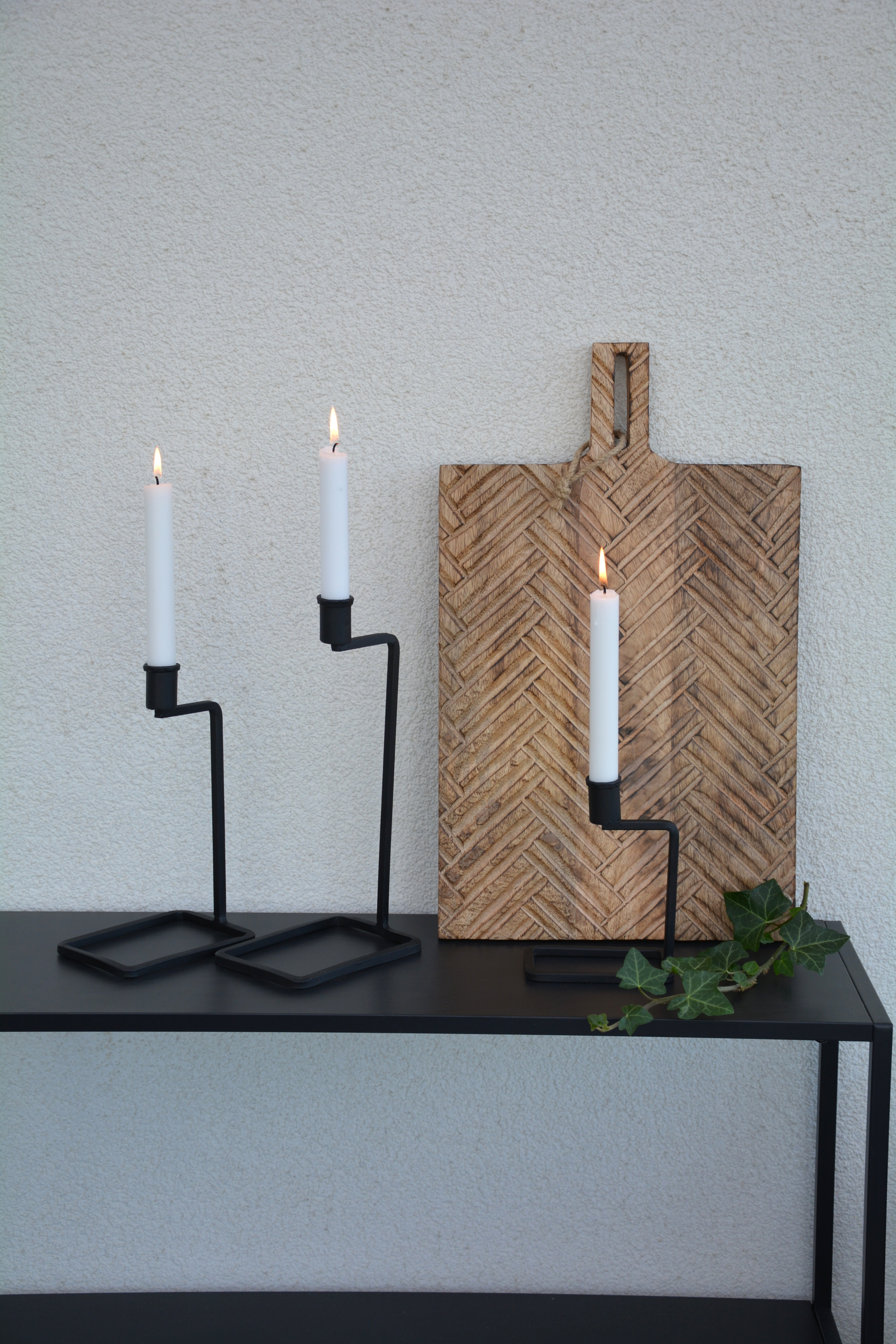 Ljusstake Svante svart smide 24 cm M