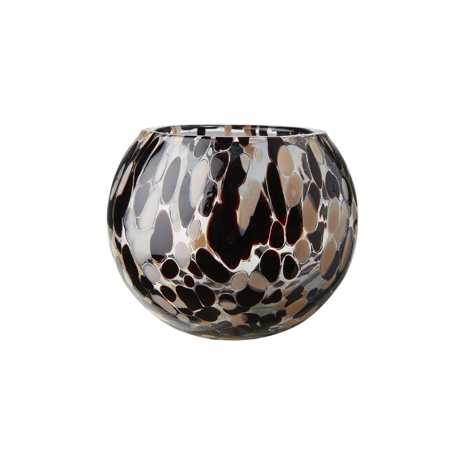 Ljuslykta party brun beige glas 10 cm S - 6