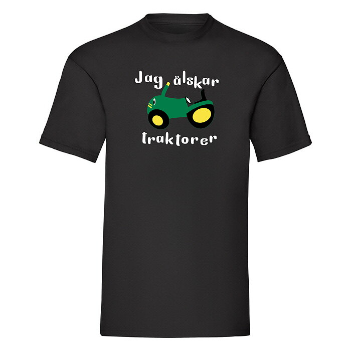 T-Shirt Barn "JAG ÄLSKAR TRAKTORER" - Svart
