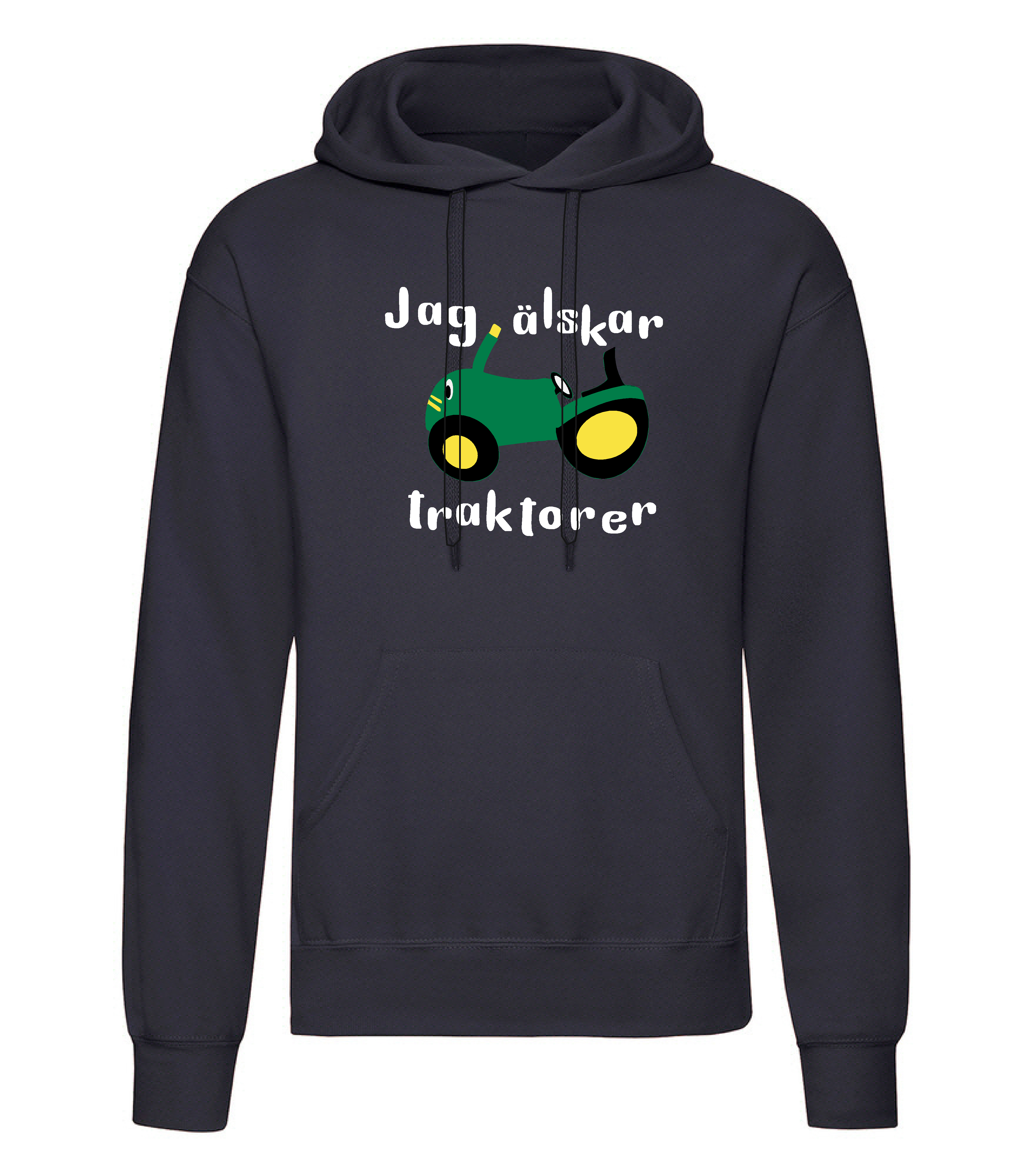 Huvtröja Barn Jag älskar traktorer - Svart