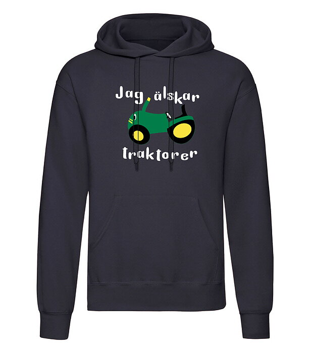 Huvtröja Barn Jag älskar traktorer - Svart