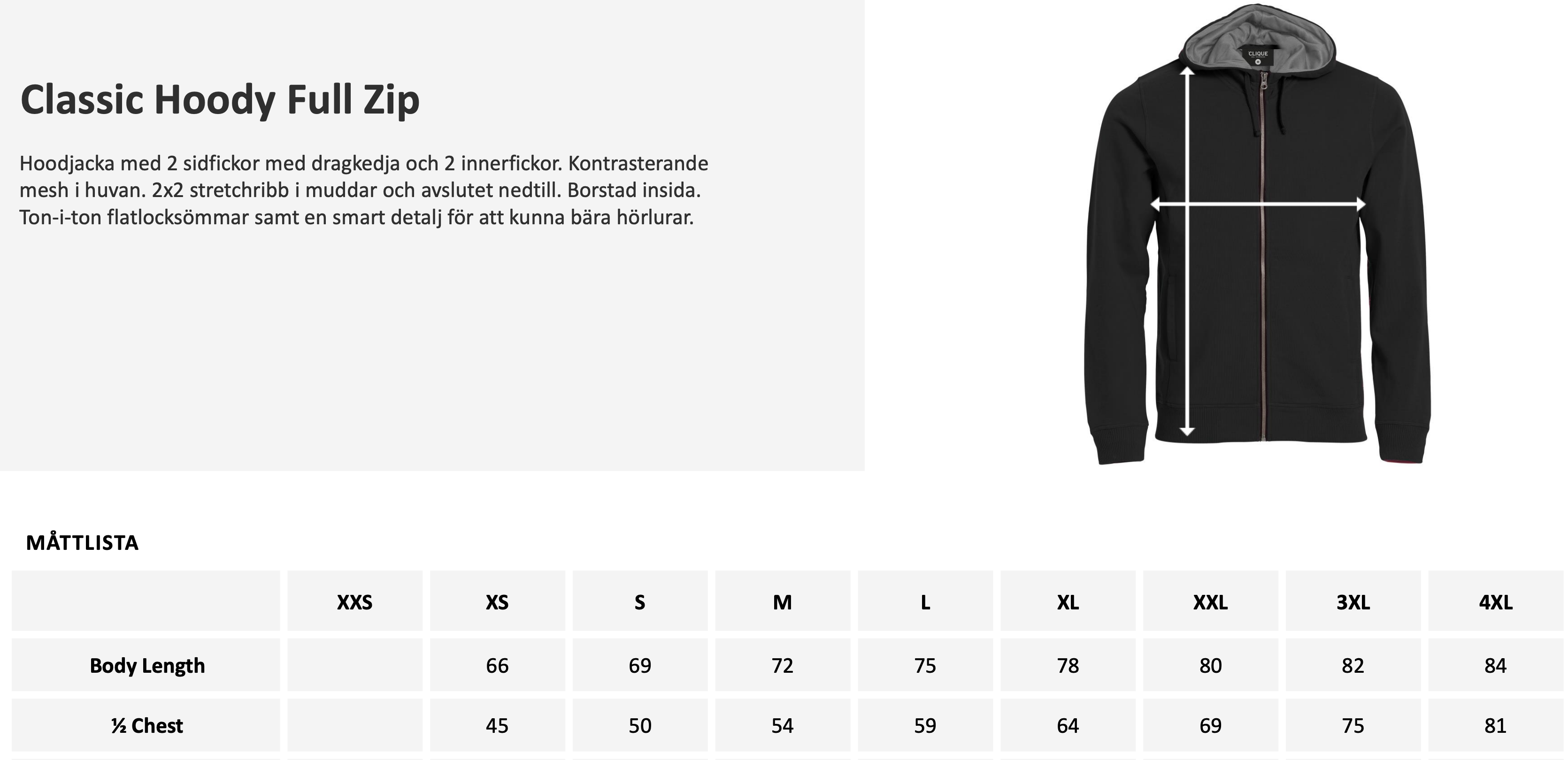 Classic Hoody Full Zip Grå - 5