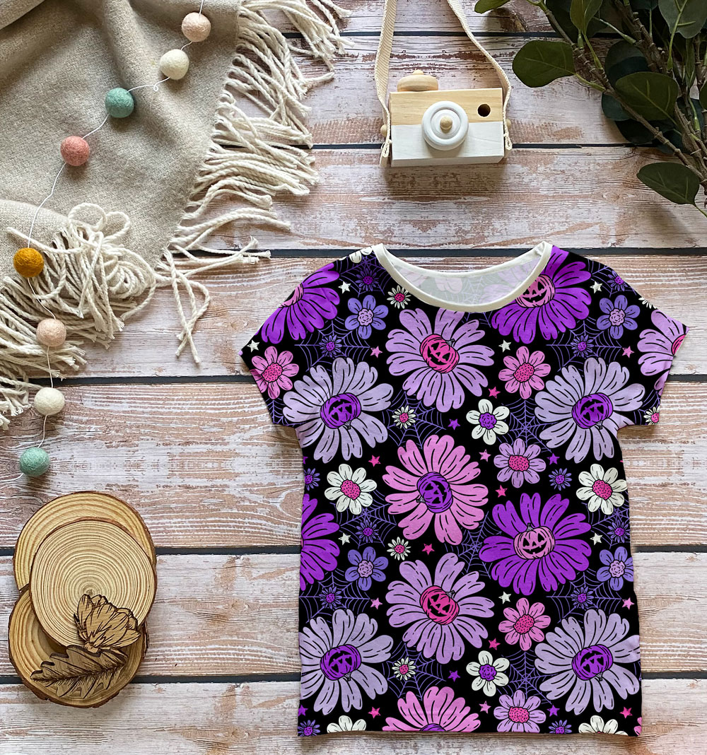 FLOWER N PUMPKINS - PURPLE - 2