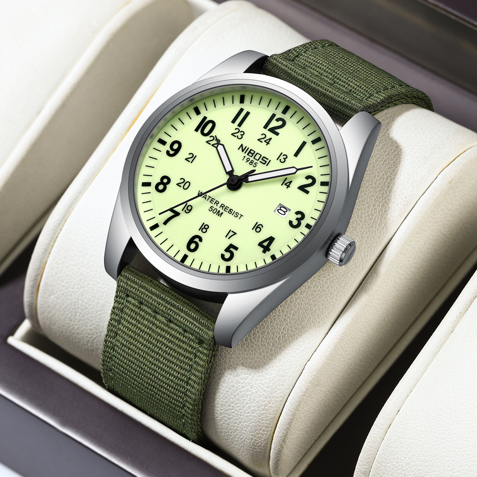 Nibosi Aviator Silver Green - 5