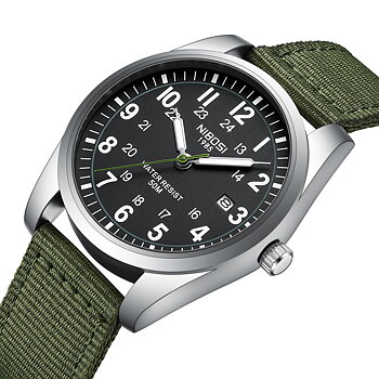 Nibosi Aviator Silver Black