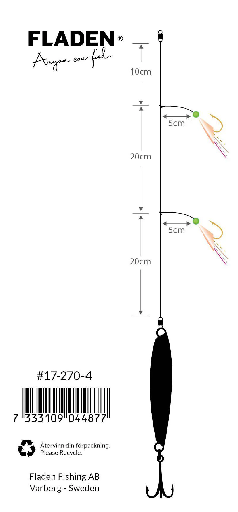 Shiner 30g double hook rig kit blue - 2