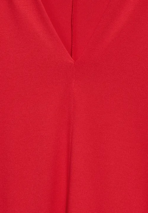 Basic V-neck Shirt - Mandarin red - Street One - 5