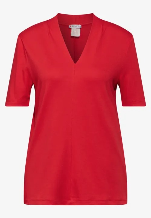Basic V-neck Shirt - Mandarin red - Street One - 4