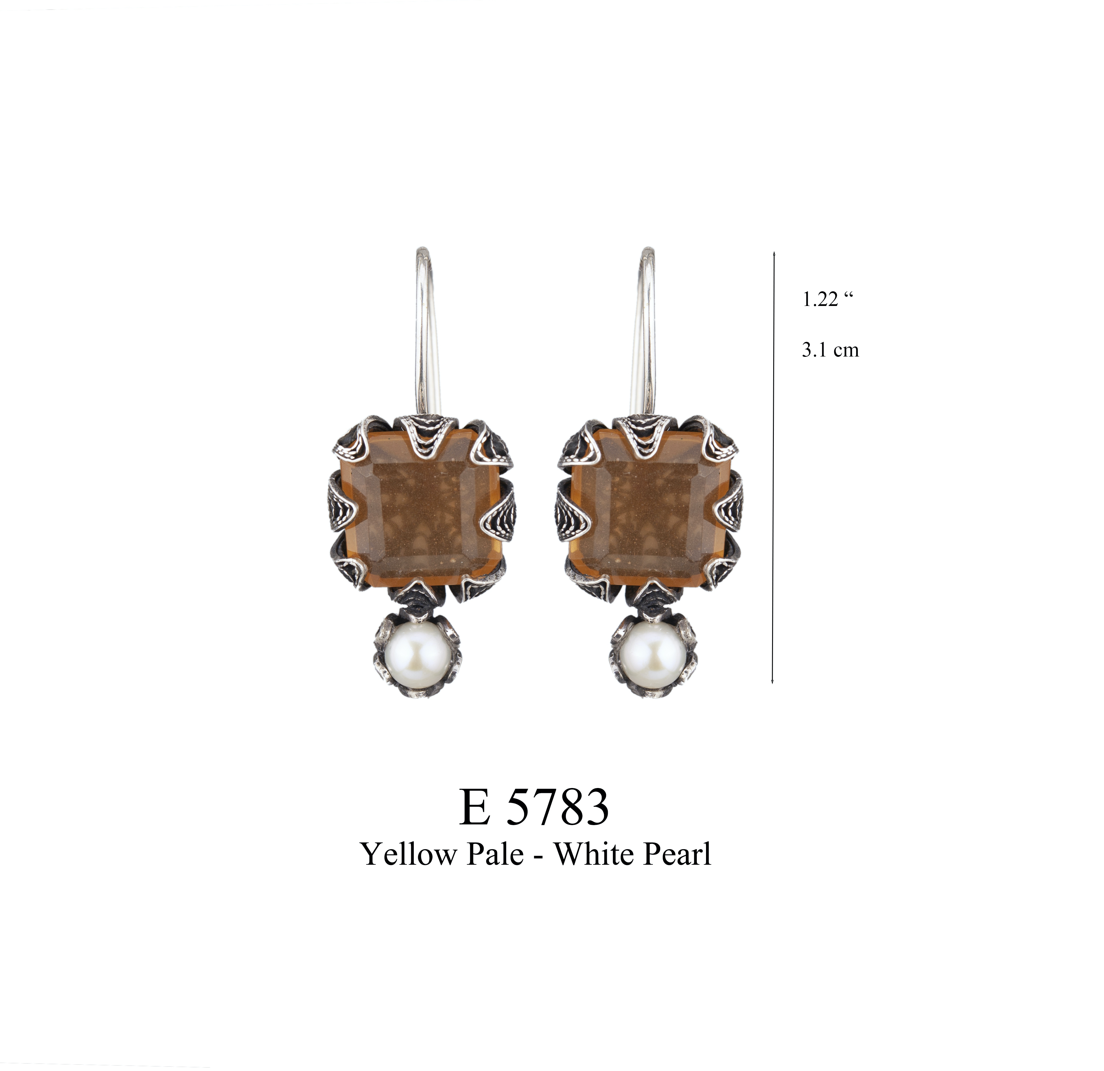 HANG SQUARE LEMURIA IN FILIGREE W PEARL UNDER - 3