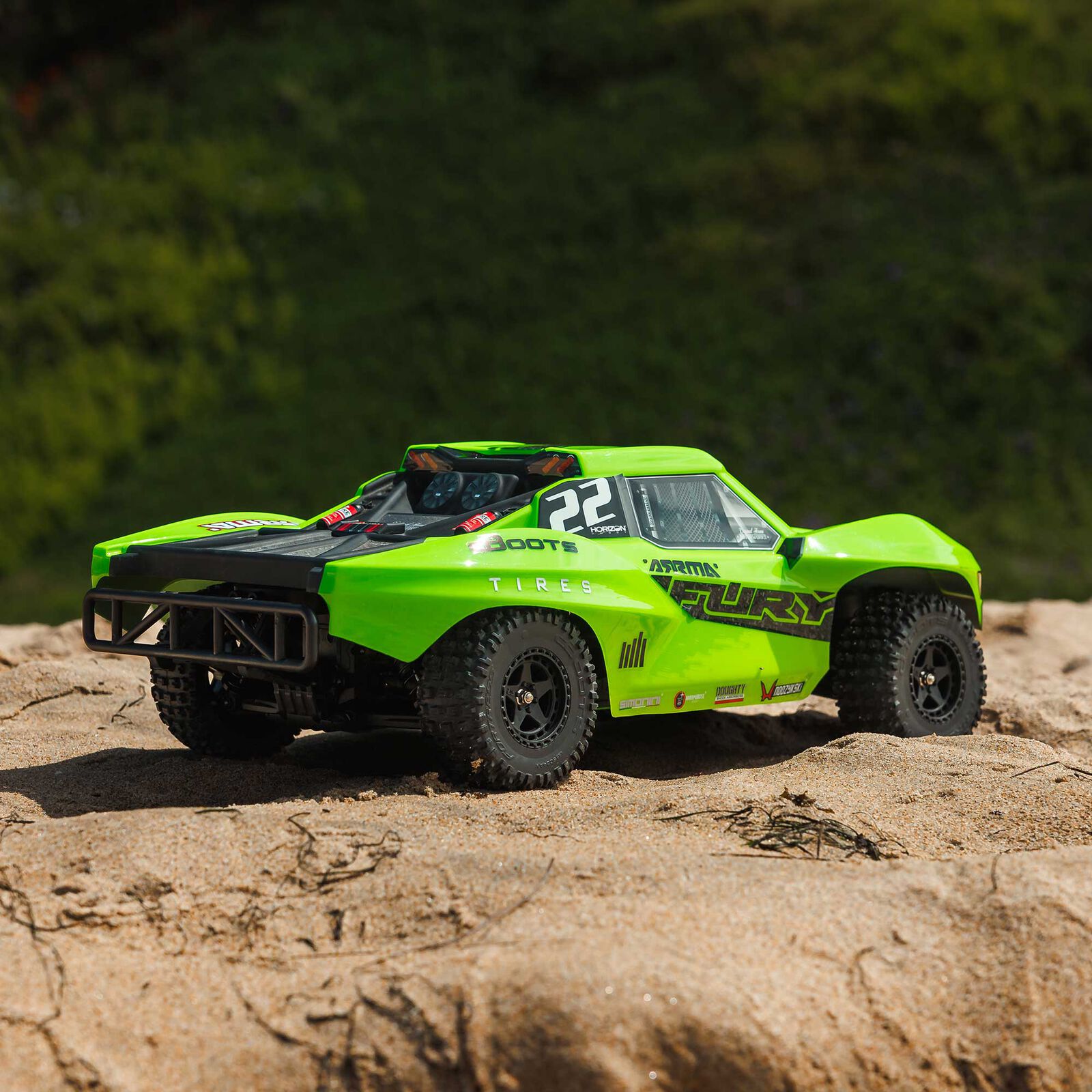 Arrma 1/10 FURY MEGA 550 2WD Short Course Truck RTR, Green - 15