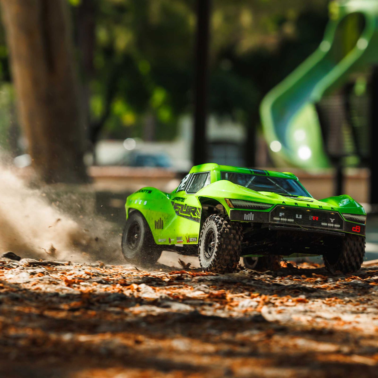 Arrma 1/10 FURY MEGA 550 2WD Short Course Truck RTR, Green - 8