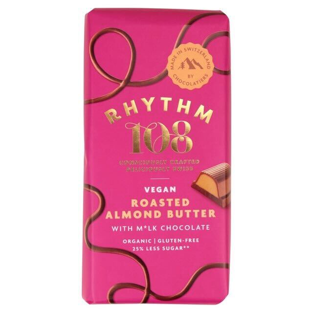 Vegansk mjölkfri chokladkaka med rostad mandel rhythm 108 100g