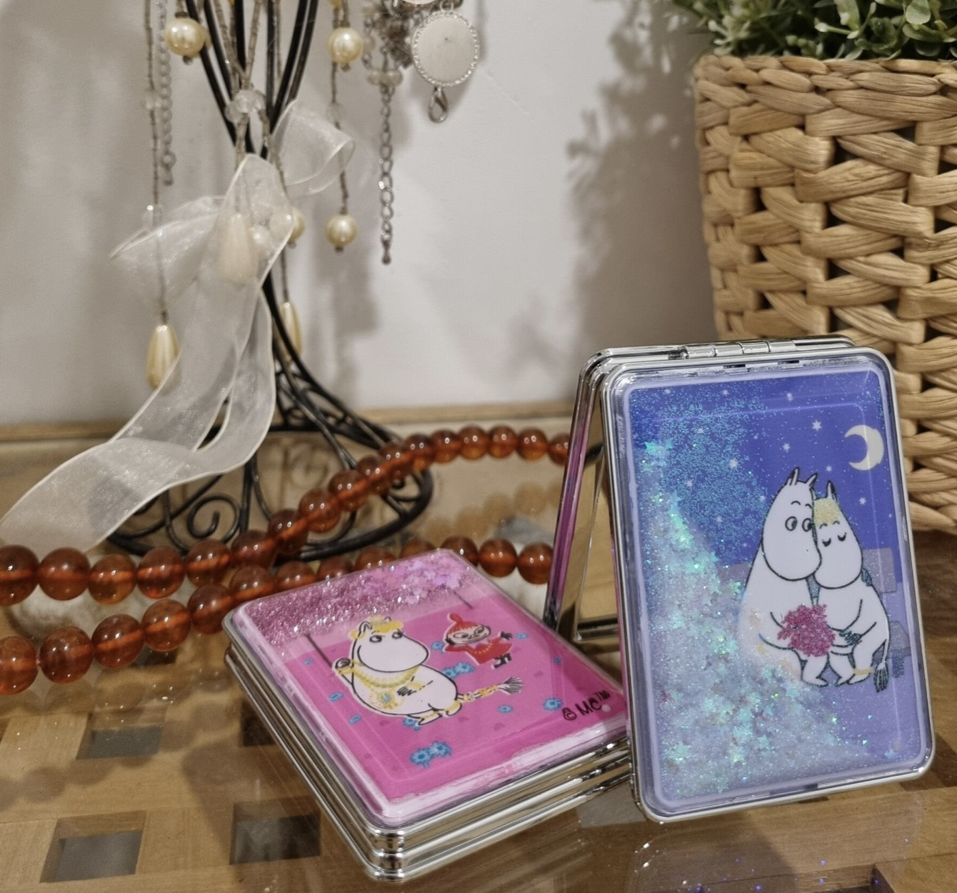 Moomin Pocket Mirror - Snorkmaiden & Little My (Glitter) - 2