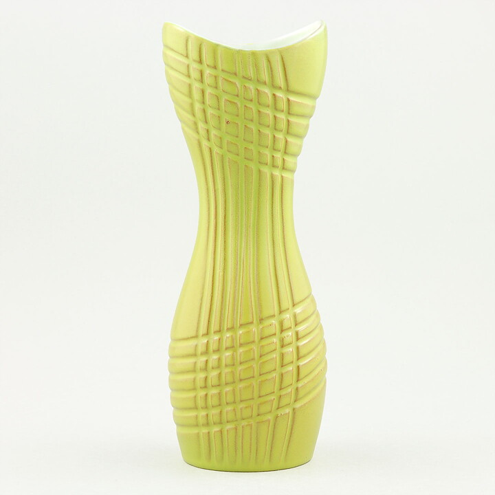 Hjördis Oldfors (Rio 1958) Yellow Vase with Relief Decor 20 cm