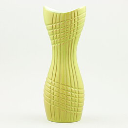 Hjördis Oldfors (Rio 1958) Yellow Vase with Relief Decor 20 cm