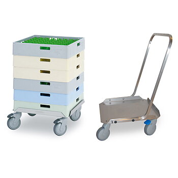Dolly basket trolley with handle