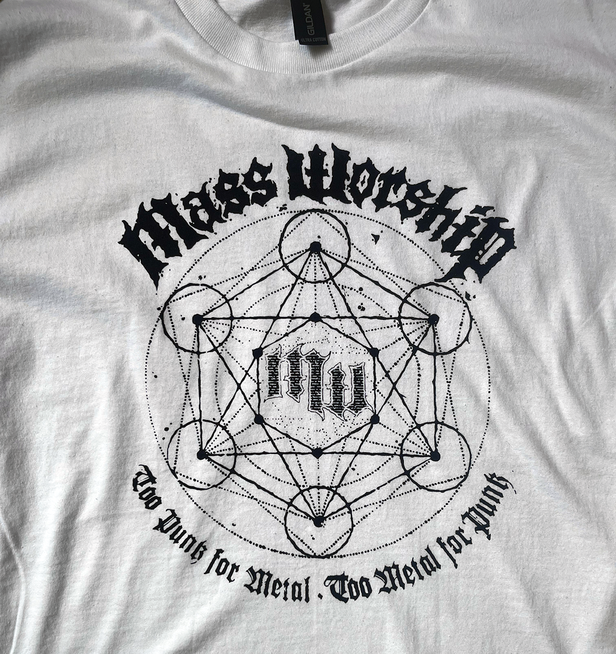 MASS WORSHIP - Too Punk... Vit T-shirt - 2
