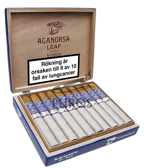 Aganorsa Leaf Aniversario Connecticut Toro Cigarrlåda 10-pack