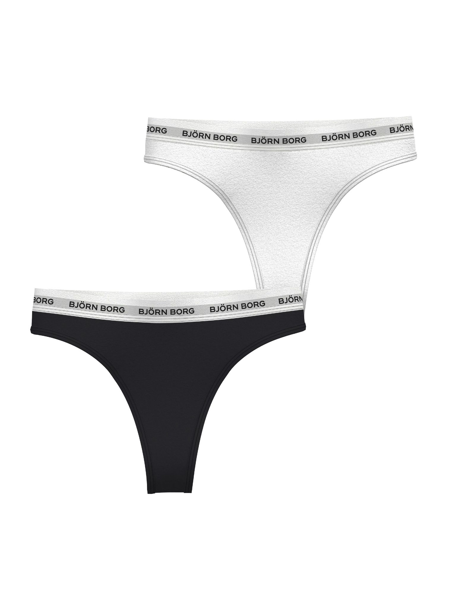 Core Logo Thong 2-pack vit/svart