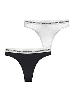 Core Logo Thong 2-pack vit/svart