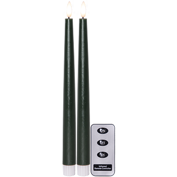LED Antikljus Flamme Slim Grön 2-pack 