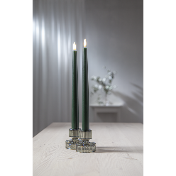 LED Antikljus Flamme Slim Grön 2-pack  - 2