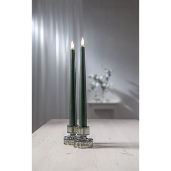 LED Antikljus Flamme Slim Grön 2-pack 