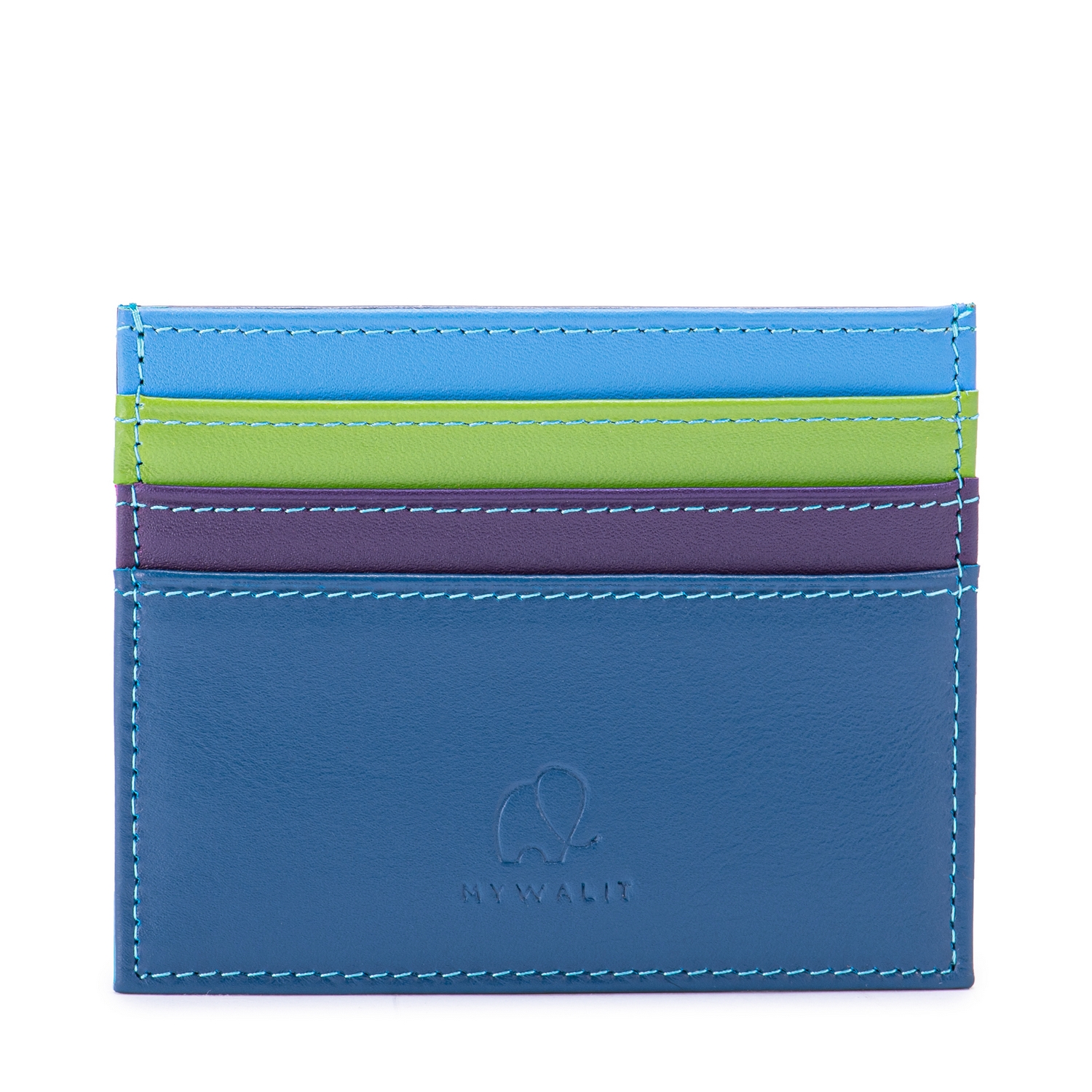 Credit Card Wallet Leather Turqouise Orange MyWalit  Old Town Stockholm 
