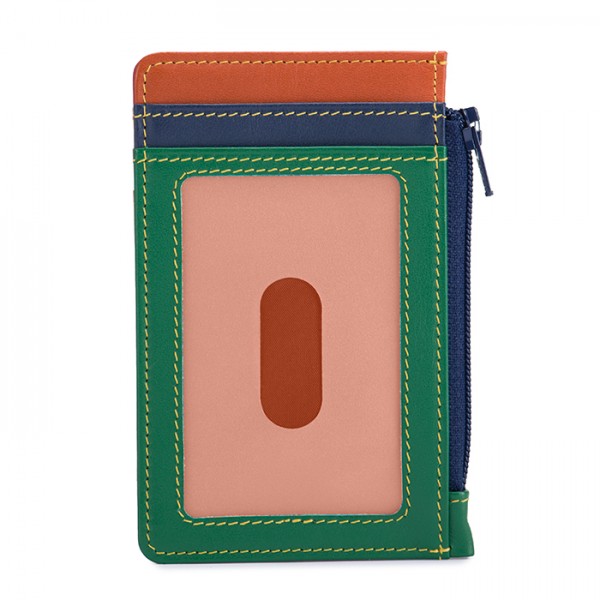 Credit Card Holder Brown Green Leather Mywalit - 2