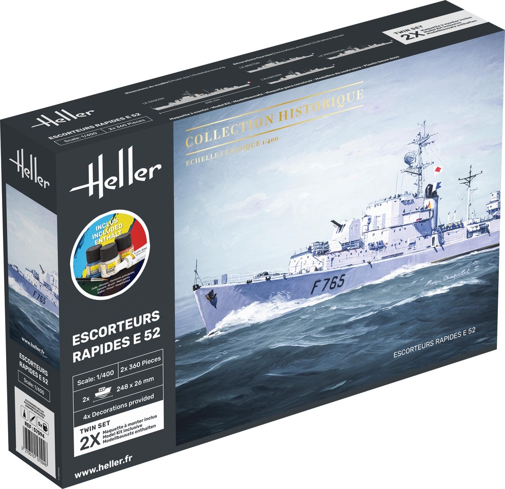 1/400 Escorteurs Rapides E 52 Collection Historique COMPLETE with glue, paint and brush.