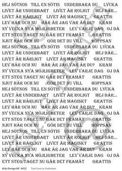 KD KP A022 -Text Livet är Underbar t 