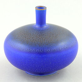 Kjell Bolinder (2019) Unique Blue Haresfur Vase 9 cm