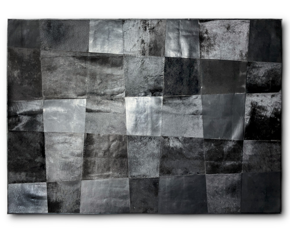 Patchwork Lädermatta svart 200 x 300 cm