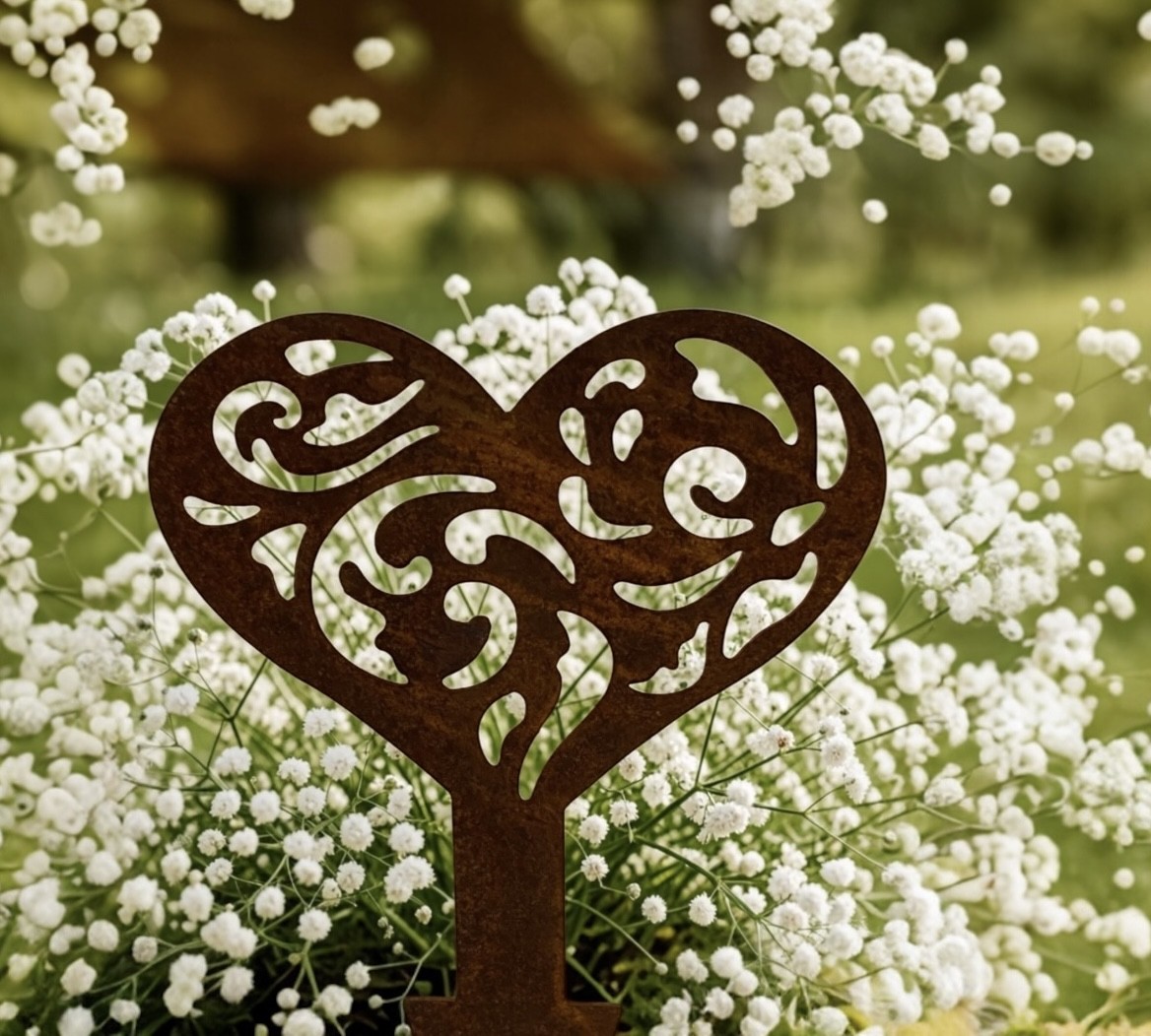 30% RABATT AVDRAGEN/Hjärta med dekor blomstersticks/12 ST PER FÖRP