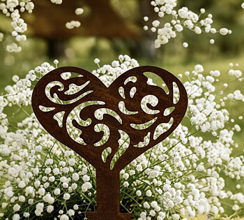 30% RABATT AVDRAGEN/Hjärta med dekor blomstersticks/12 ST PER FÖRP