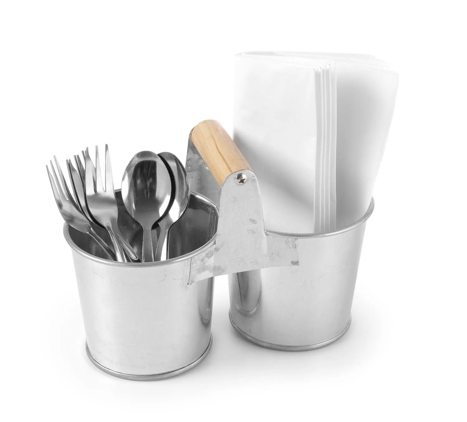 Serving basket double with handle