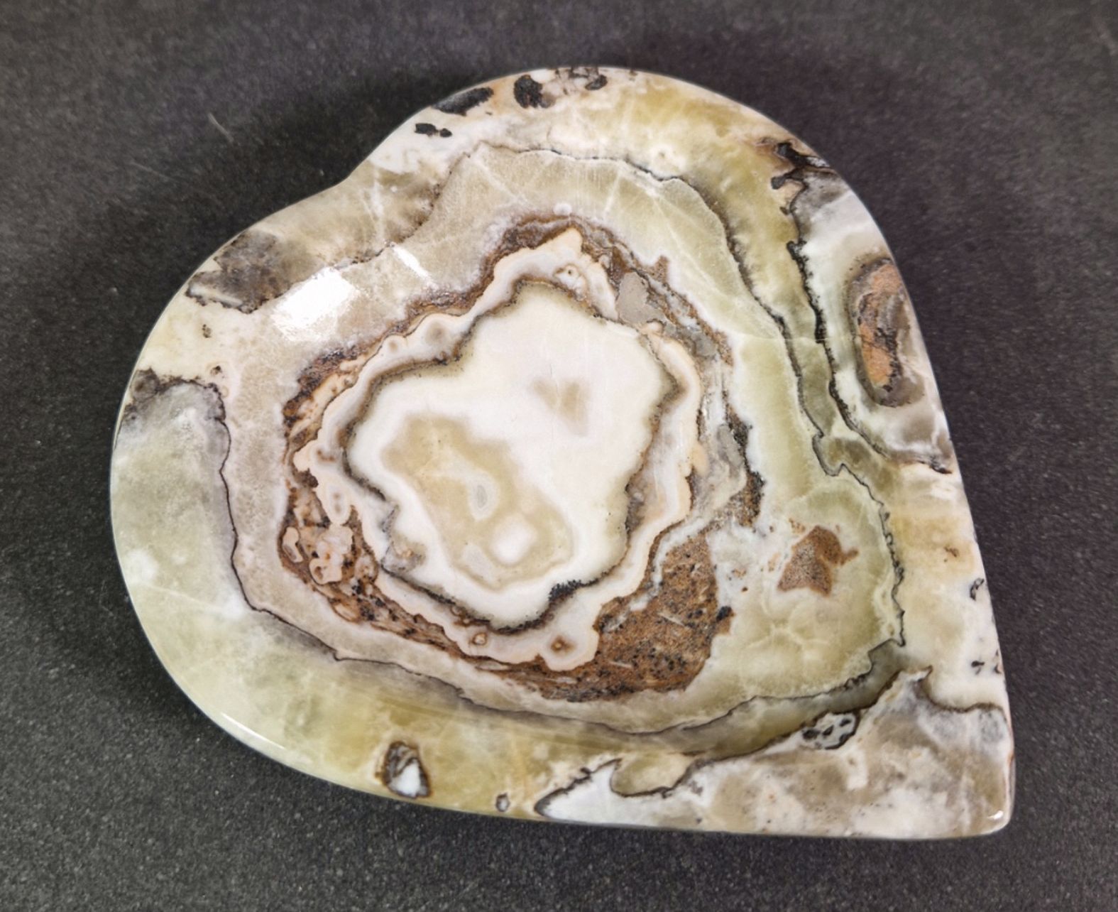 Onyx Skål, Hjärta - Grå/Beige - 2
