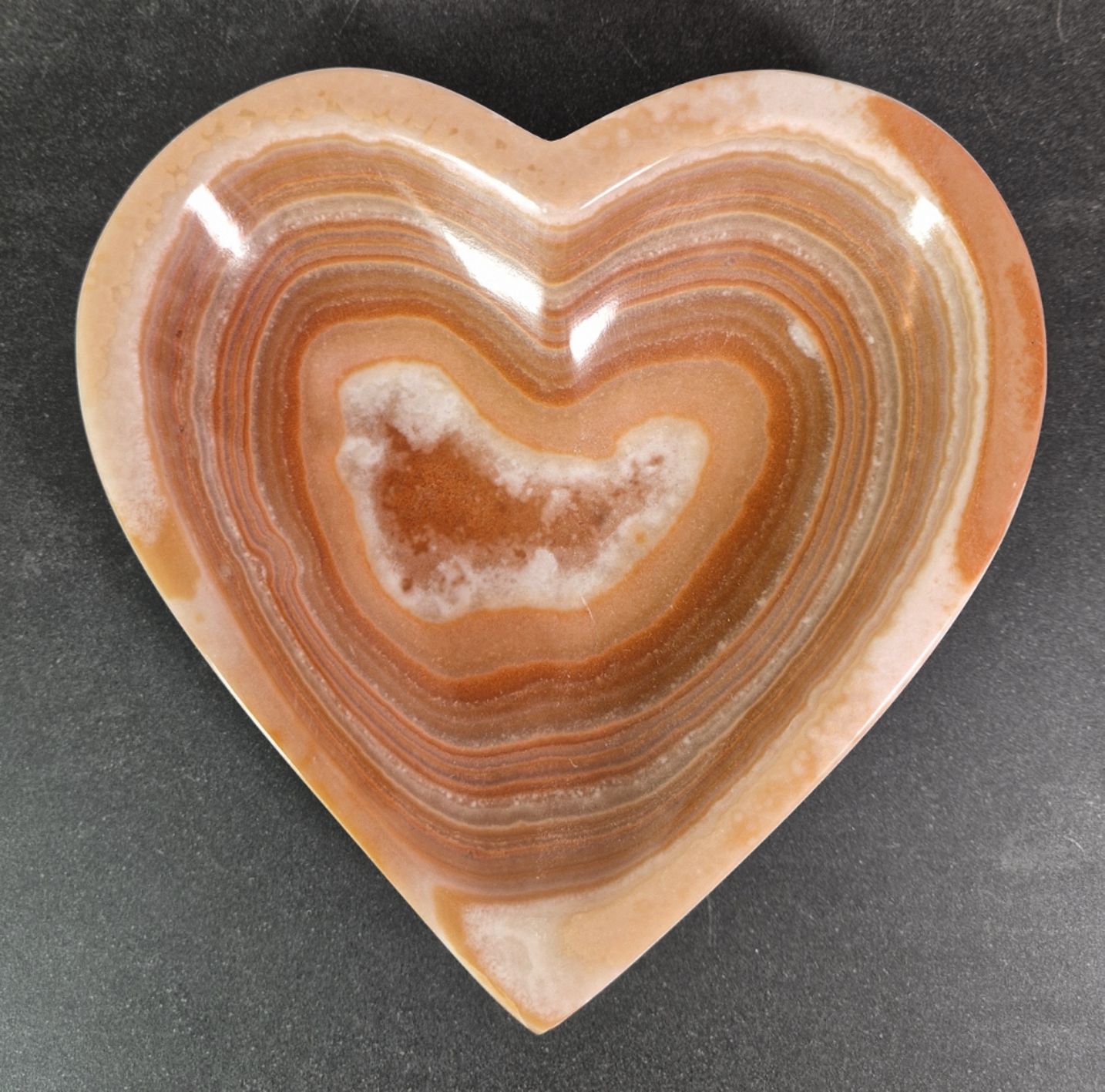 Onyx Skål, Hjärta - Orange/Brun - 3