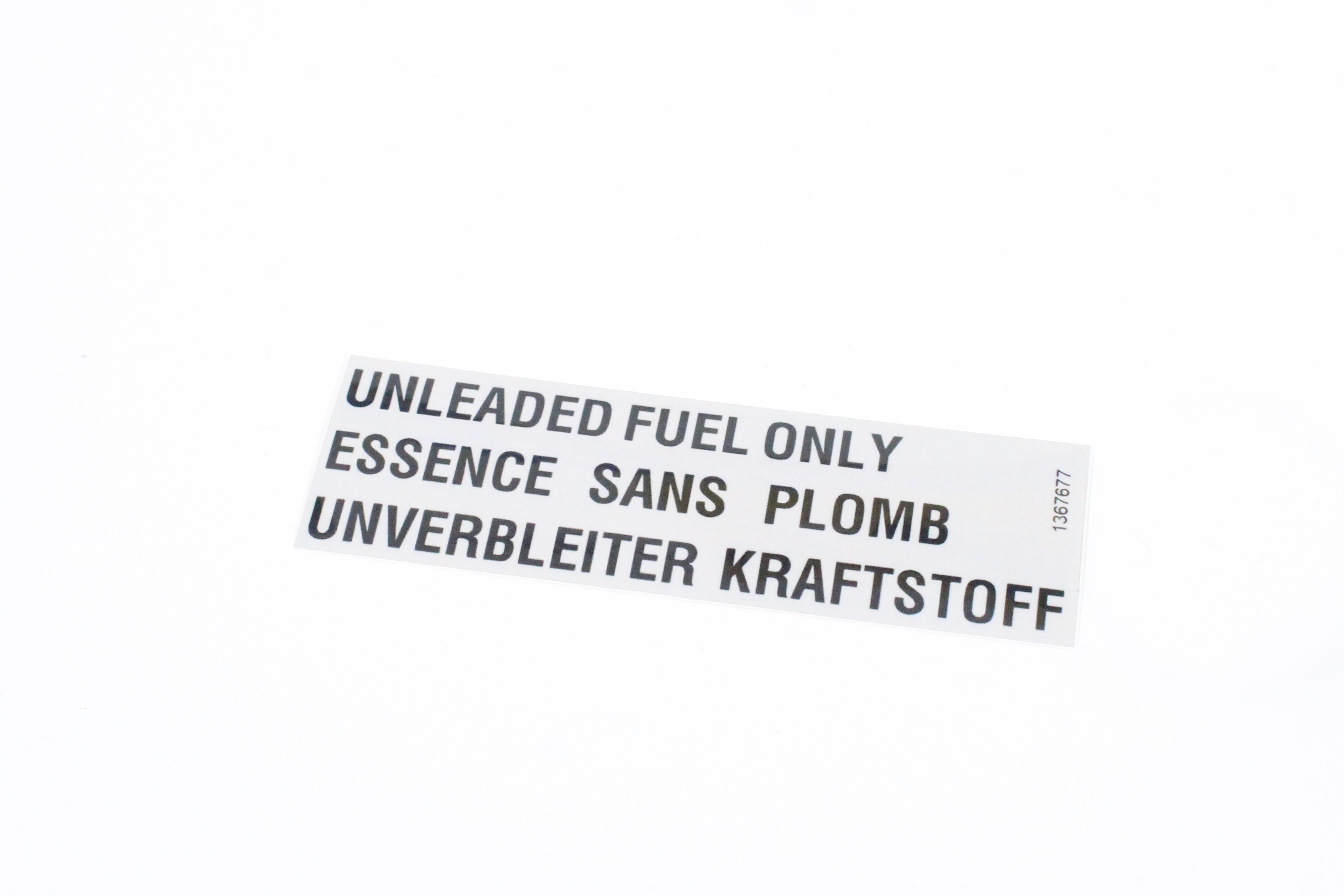 Dekal, "Unleaded Fuel Only"