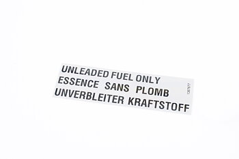 Dekal, "Unleaded Fuel Only"