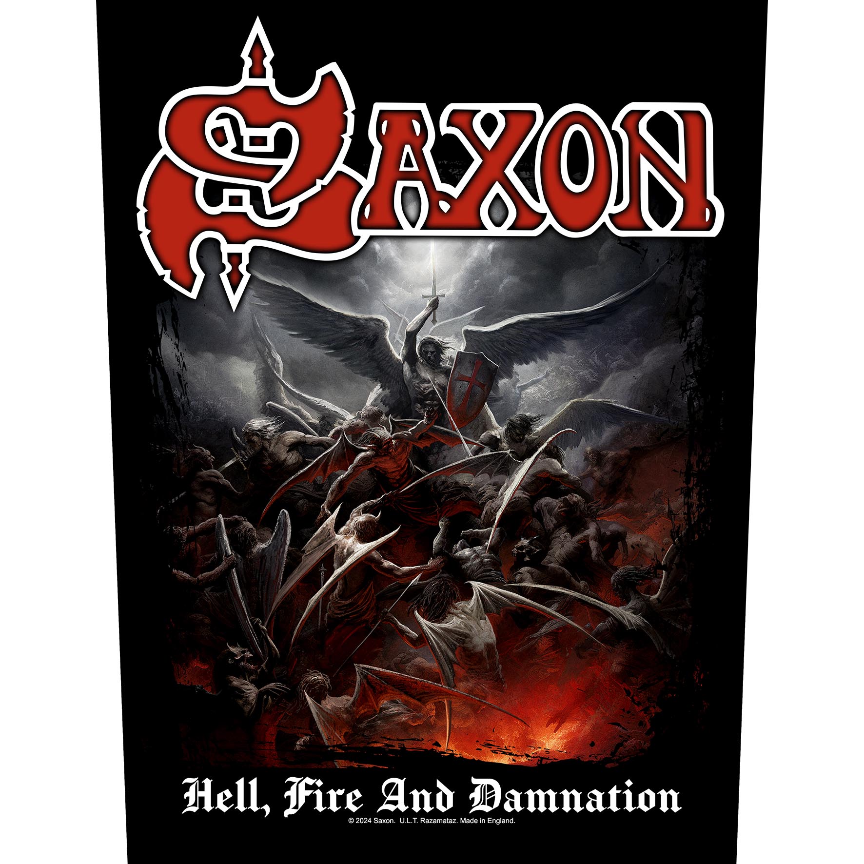 Saxon Back Patch: Hell, Fire And Damnation