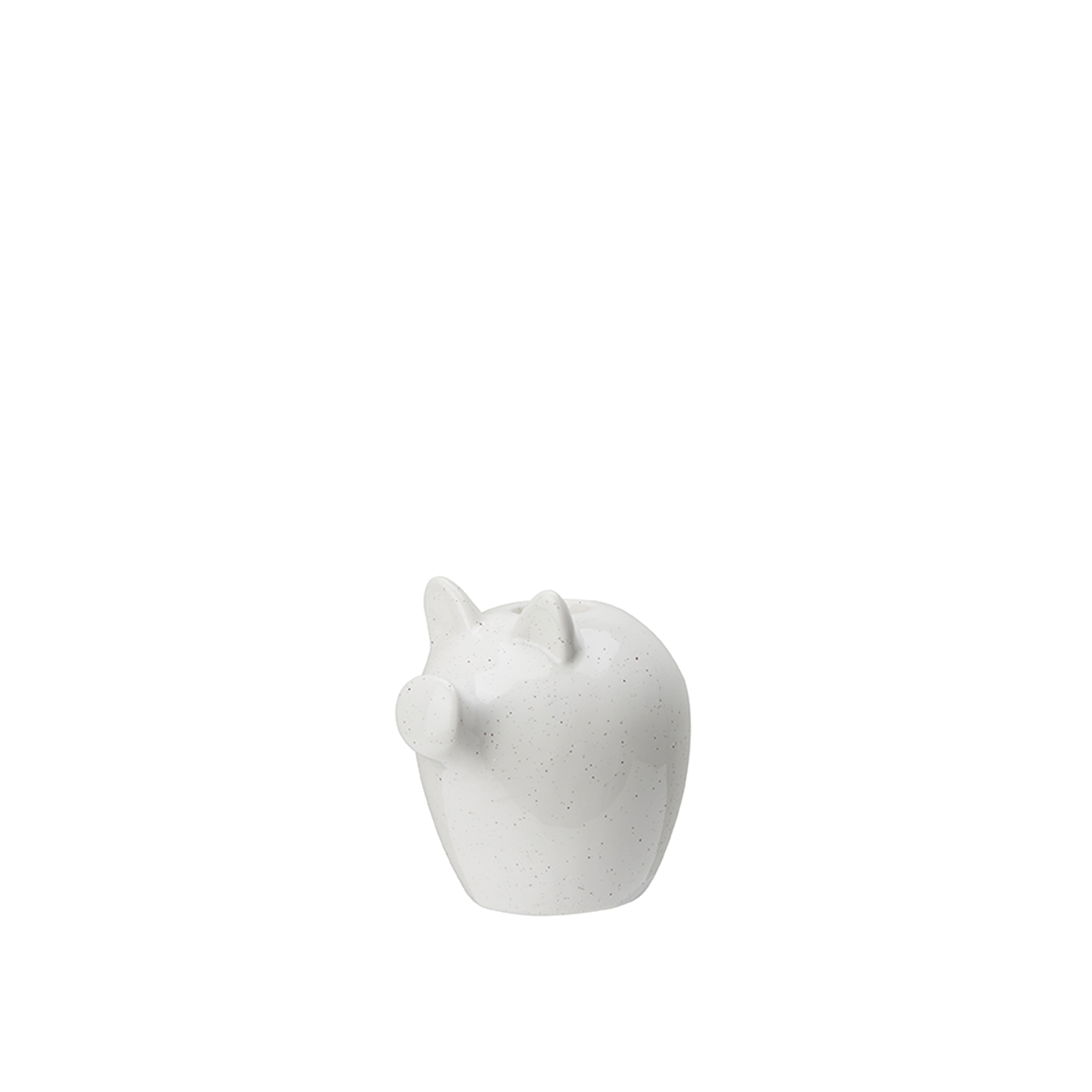 Candlestick - Pig - White mottled - 9x8x9 cm - 4