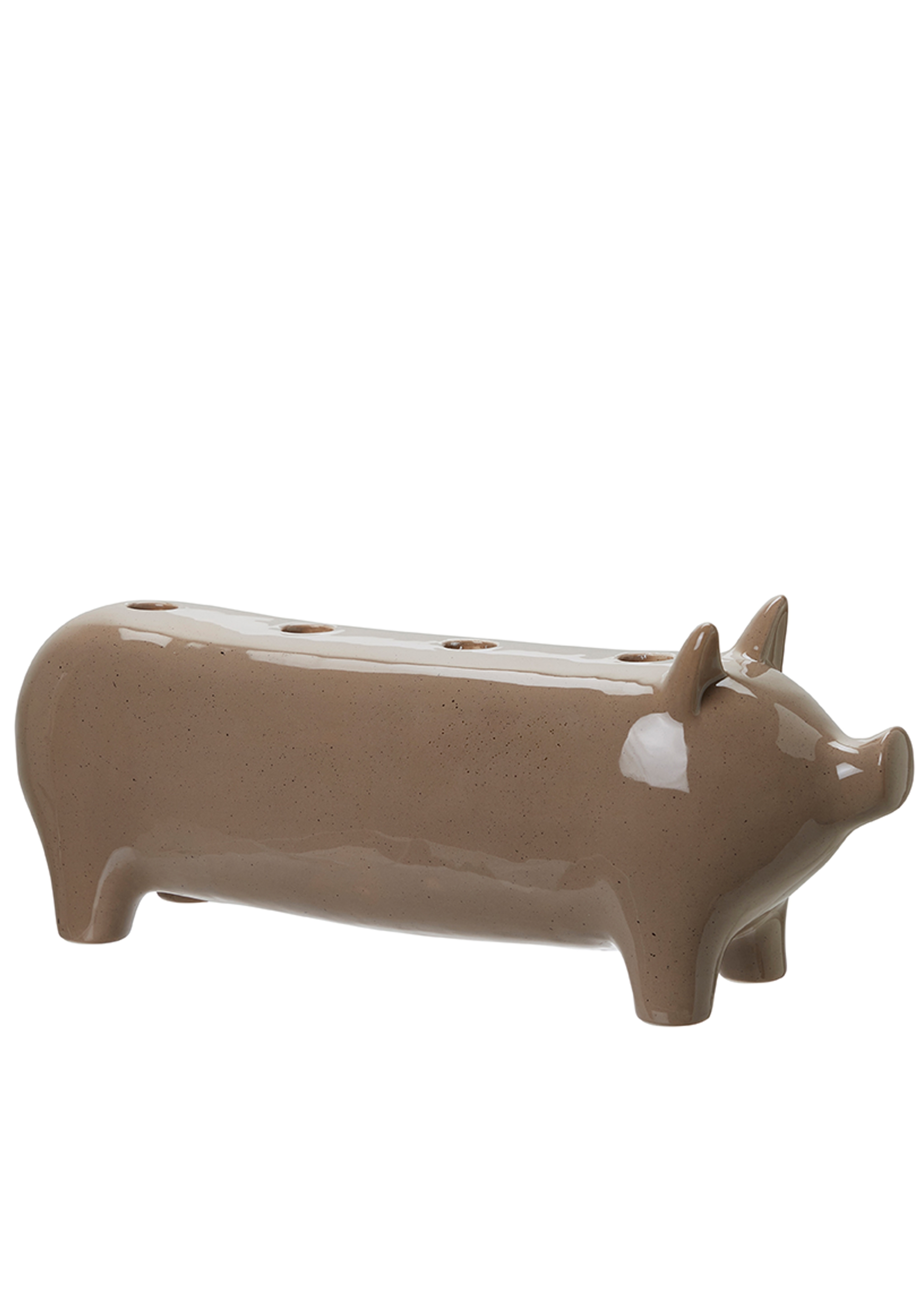 Candlestick - Pig - Brown/Beige Mottled - Advent Candlestick - 40x11x16 cm - 2
