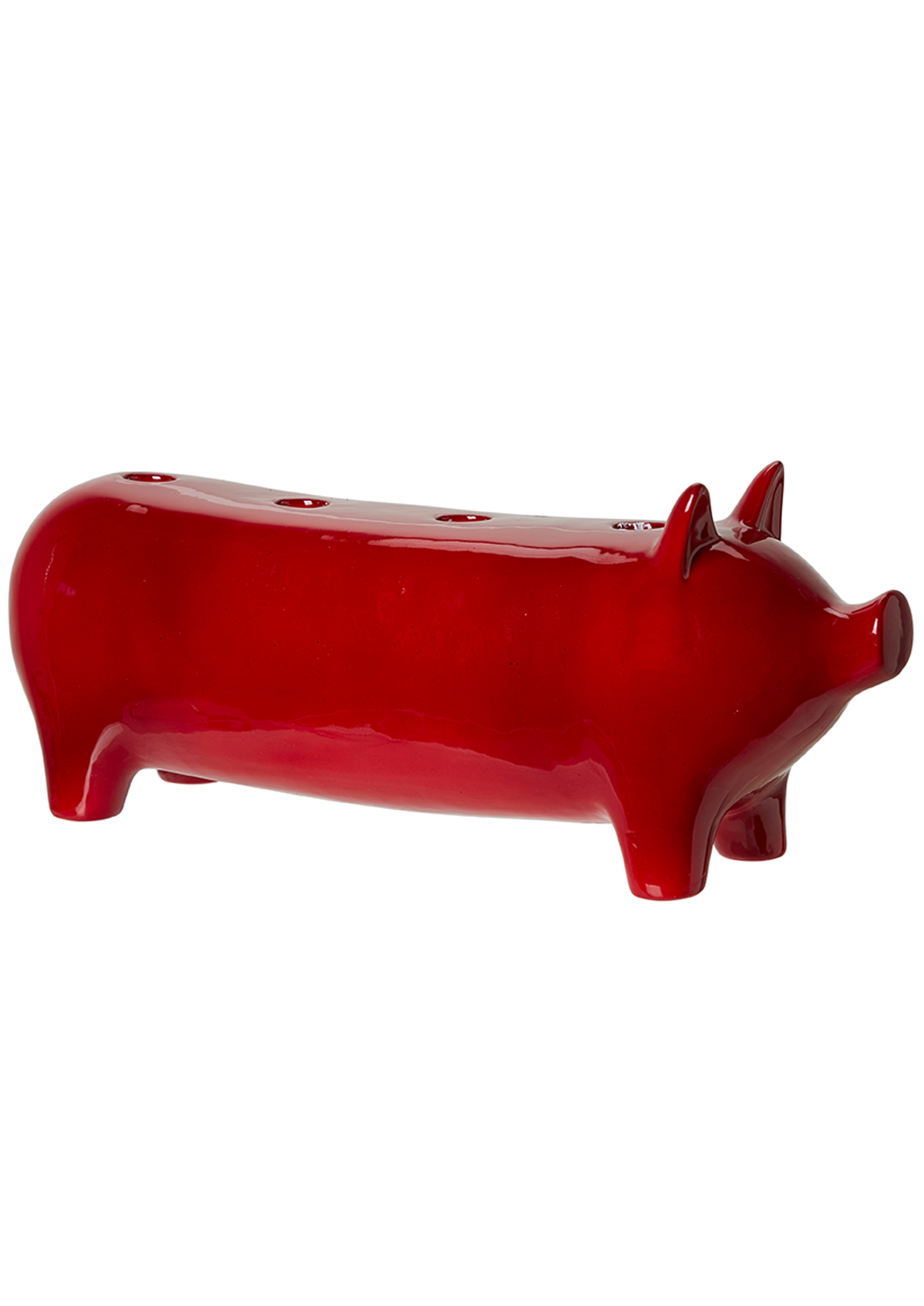 Ljusstake - Gris - Röd - Adventsljusstake - 40x11x16 cm - 2