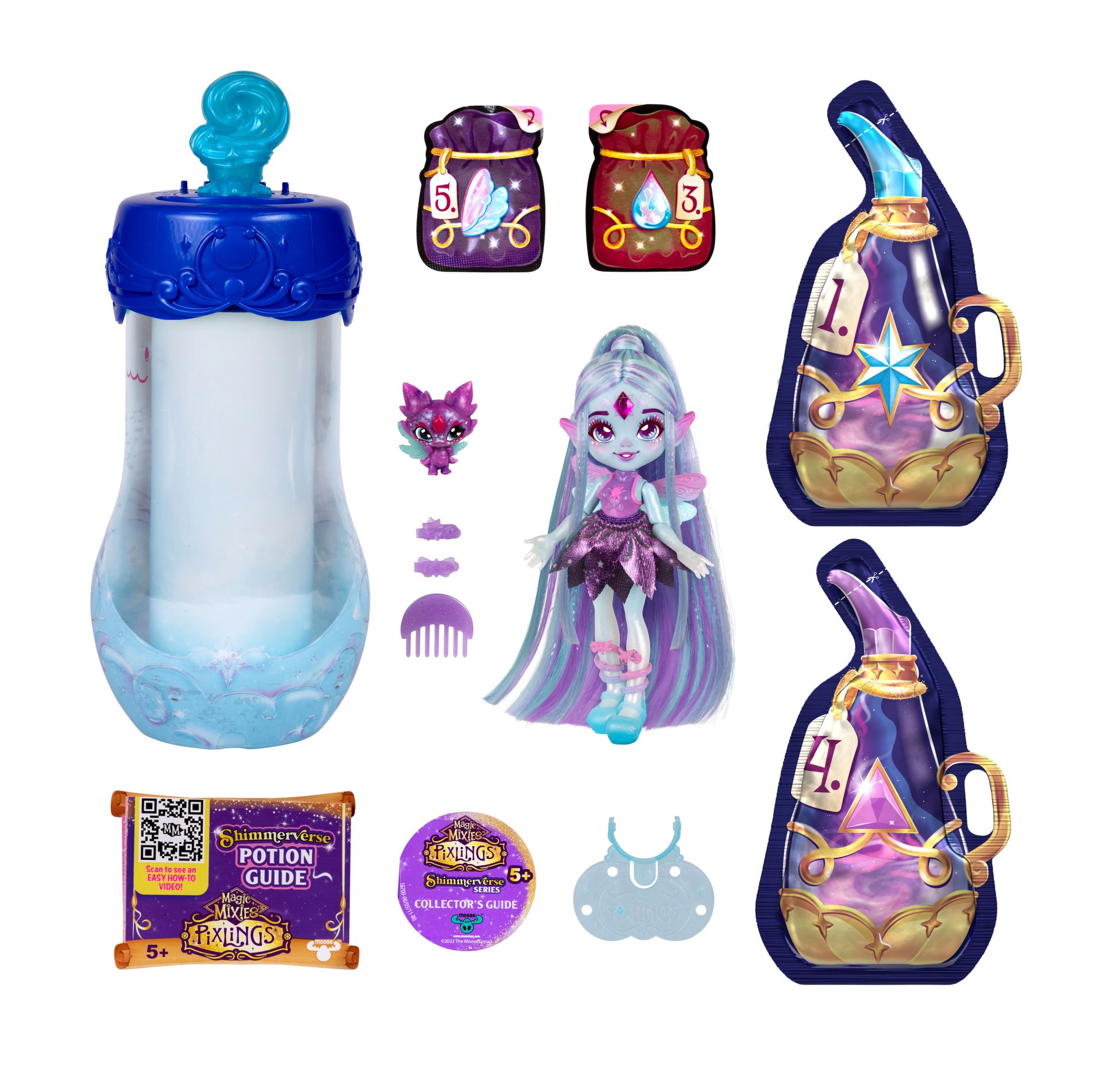 Magic Mixies Pixlings Galaxy Hair Doll Single PK Flyt - 3