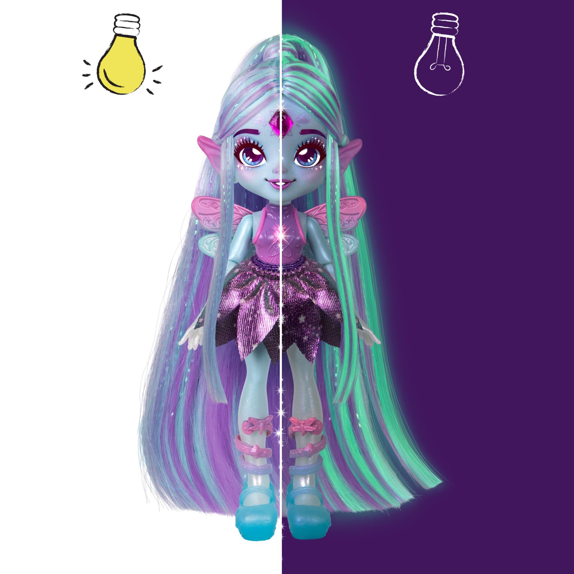 Magic Mixies Pixlings Galaxy Hair Doll Single PK Flyt - 7